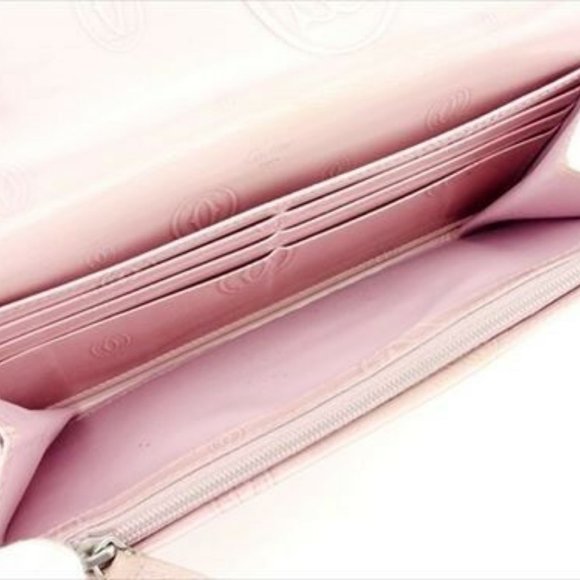 Cartier Wallet Purse Long Wallet Pink leather Woman Authentic Used T7150 - Picture 6 of 8